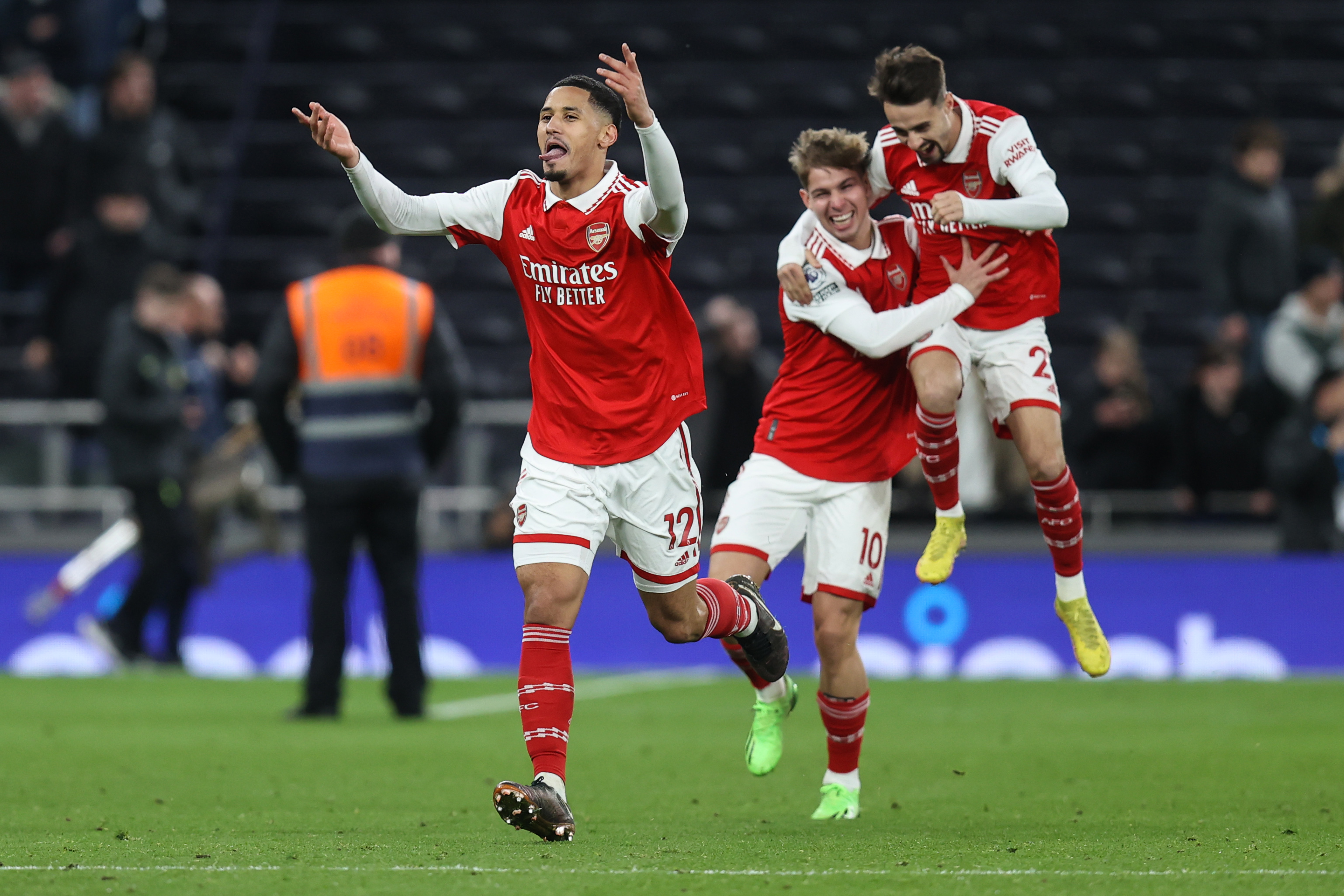 William Saliba talks the north London derby, Manchester United and delight with life at Arsenal