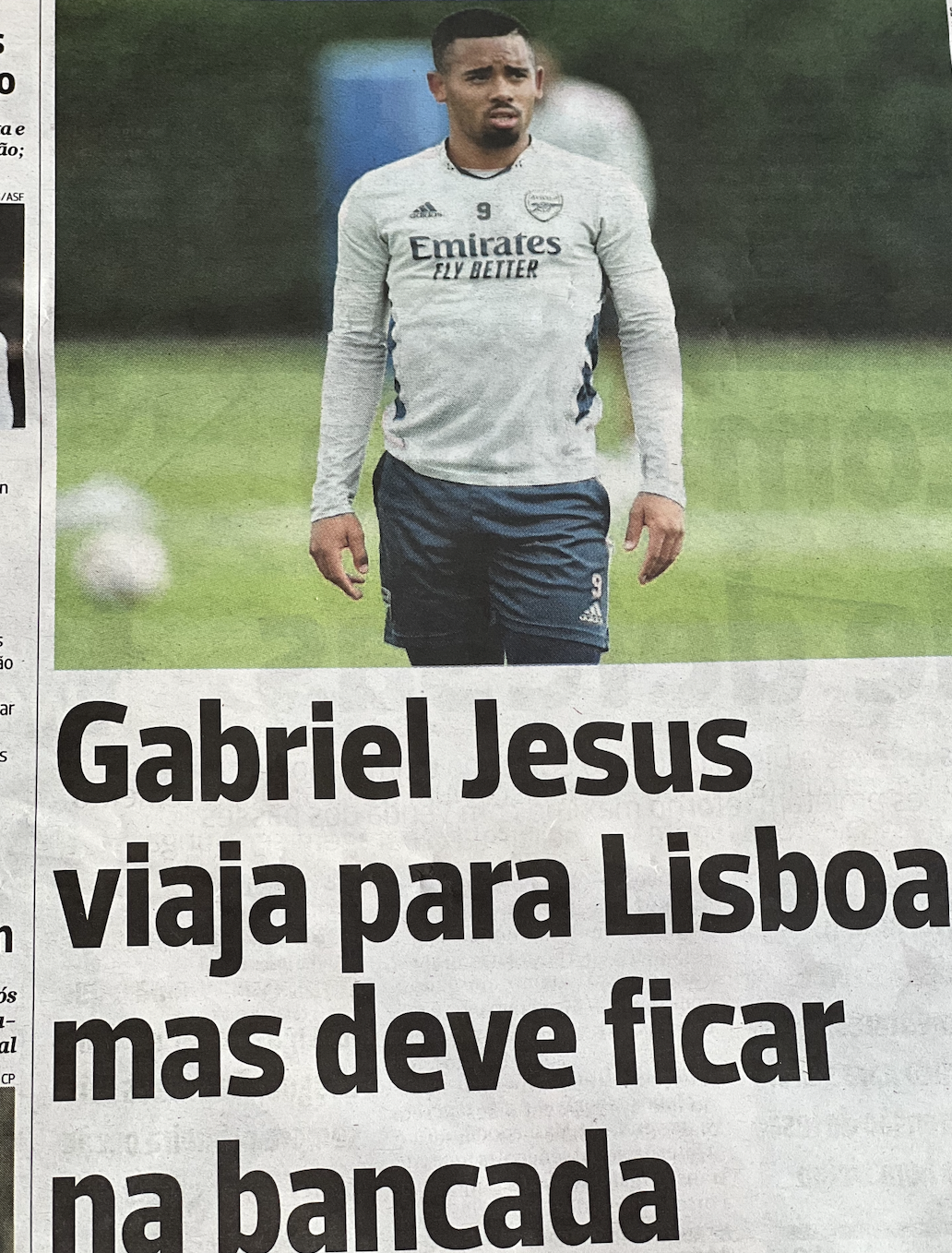 Gabriel Jesus set to travel with Arsenal to Lisbon for Europa League clash says Portuguese sports newspaper A Bola
