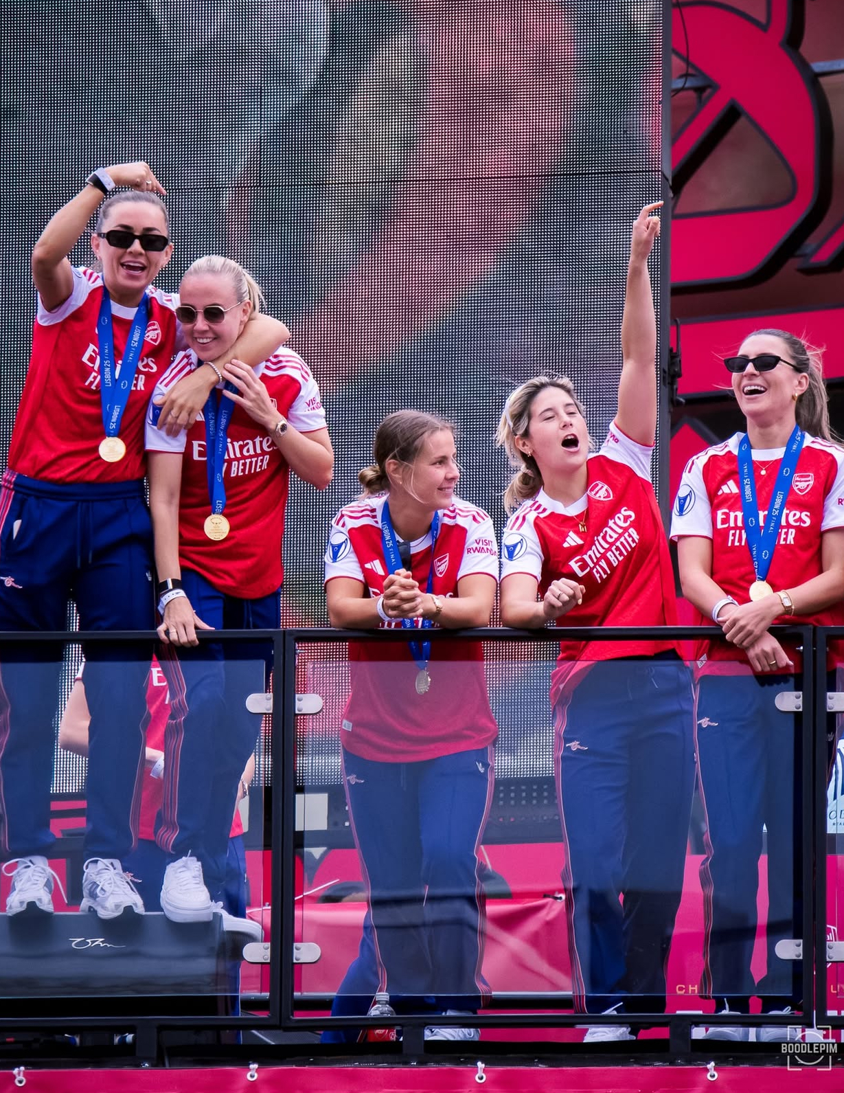 GALLERY: Arsenal Women 2025 Champions League winners Part Three - Legends and Labradors at the victory parade as Katie McCabe steals the show  