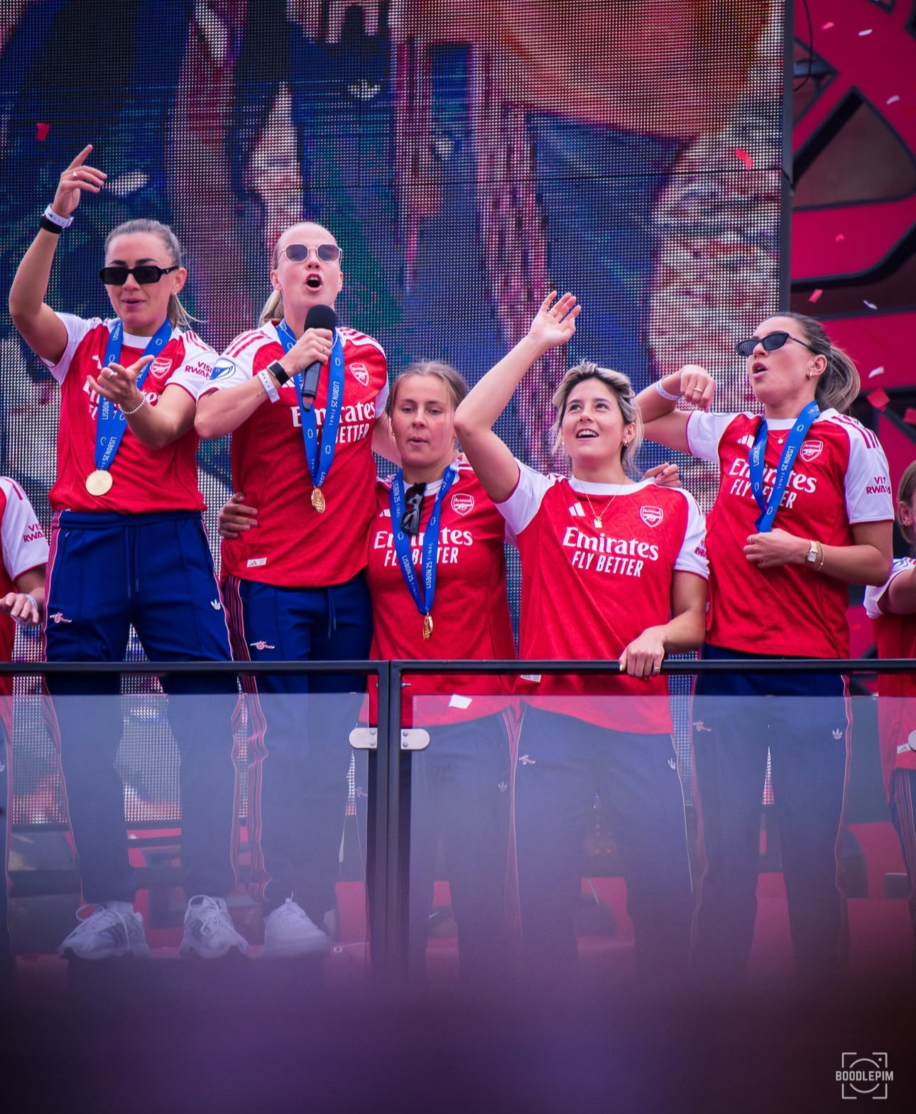 GALLERY: Arsenal Women 2025 Champions League winners Part Three - Legends and Labradors at the victory parade as Katie McCabe steals the show  