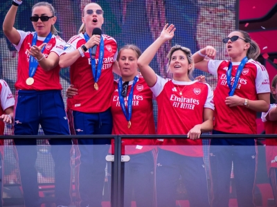 GALLERY: Arsenal Women 2025 Champions League winners Part Three - Legends and Labradors at the victory parade as Katie McCabe steals the show  