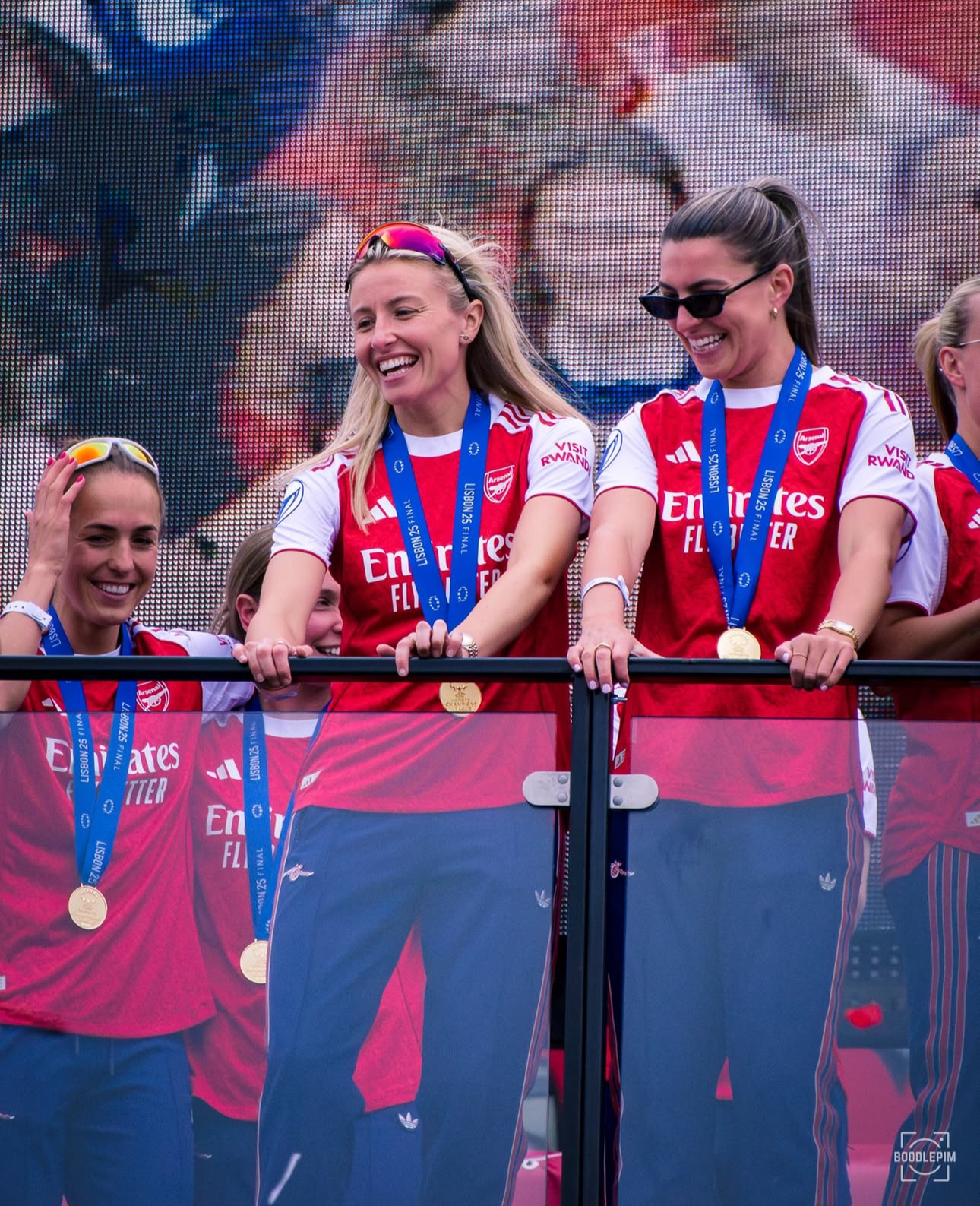 GALLERY: Arsenal Women 2025 Champions League winners Part Three - Legends and Labradors at the victory parade as Katie McCabe steals the show  