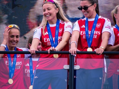 GALLERY: Arsenal Women 2025 Champions League winners Part Three - Legends and Labradors at the victory parade as Katie McCabe steals the show  