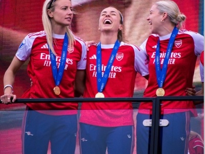 GALLERY: Arsenal Women 2025 Champions League winners Part Three - Legends and Labradors at the victory parade as Katie McCabe steals the show  