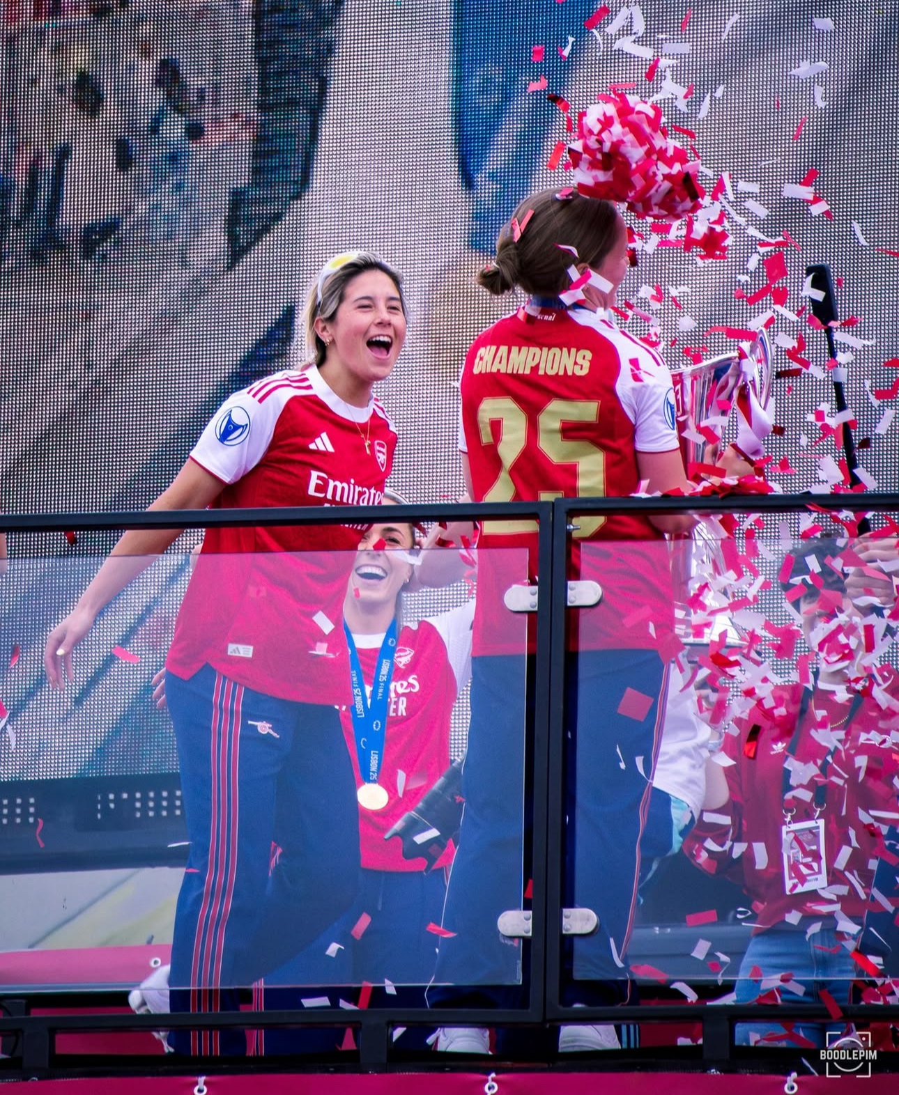 GALLERY: Arsenal Women 2025 Champions League winners Part Three - Legends and Labradors at the victory parade as Katie McCabe steals the show  